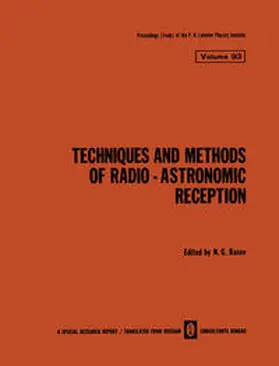 Basov |  Techniques and Methods of Radio-Astronomic Reception | eBook | Sack Fachmedien