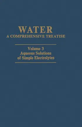 Franks |  Aqueous Solutions of Simple Electrolytes | eBook | Sack Fachmedien