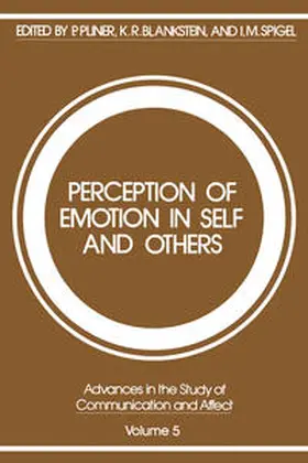 Pliner |  Perception of Emotion in Self and Others | eBook | Sack Fachmedien