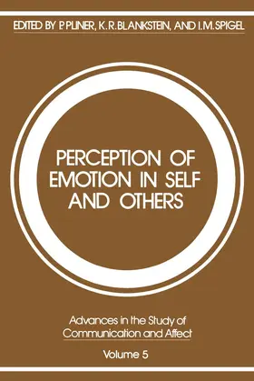 Pliner |  Perception of Emotion in Self and Others | Buch |  Sack Fachmedien