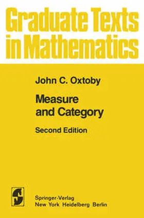 Oxtoby |  Measure and Category | eBook | Sack Fachmedien