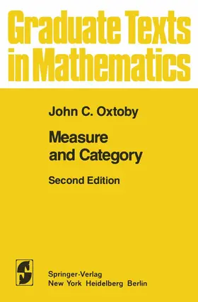 Oxtoby | Measure and Category | Buch | 978-1-4684-9341-2 | sack.de