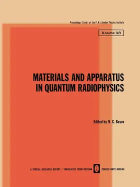 Basov |  Materials and Apparatus in Quantum Radiophysics | Buch |  Sack Fachmedien