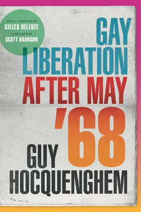 Hocquenghem |  Gay Liberation after May '68 | eBook | Sack Fachmedien