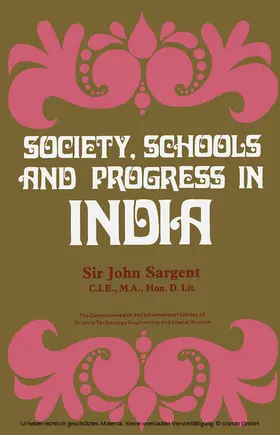 Sargent MD / Sargent / King |  Society, Schools and Progress in India | eBook | Sack Fachmedien