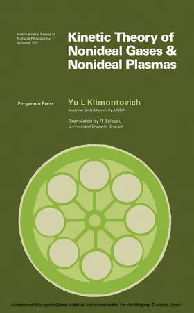 Klimontovich / Ter Haar |  Kinetic Theory of Nonideal Gases and Nonideal Plasmas | eBook | Sack Fachmedien