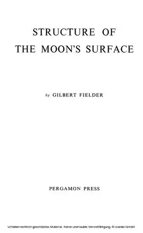 Fielder |  Structure of the Moon's Surface | eBook | Sack Fachmedien