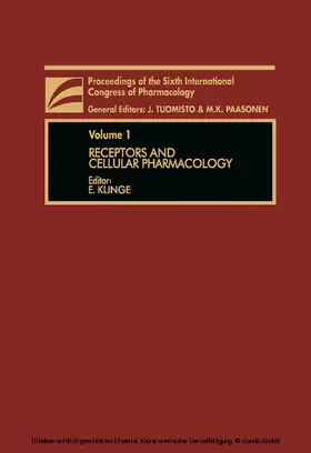 Klinge |  Receptors and Cellular Pharmacology | eBook | Sack Fachmedien