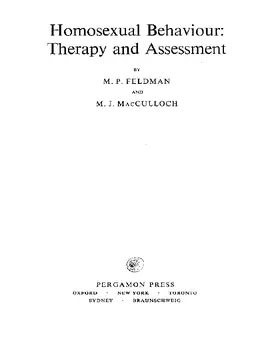 Feldman / MacCulloch / Eysenck |  Homosexual Behaviour | eBook | Sack Fachmedien