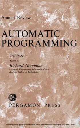 Goodman |  Annual Review in Automatic Programming | eBook | Sack Fachmedien