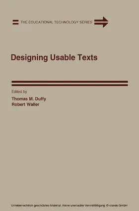 Duffy / Waller |  Designing Usable Texts | eBook | Sack Fachmedien