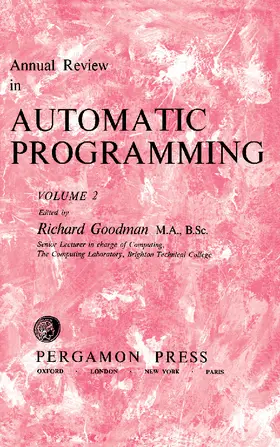 Goodman |  Annual Review in Automatic Programming | eBook | Sack Fachmedien
