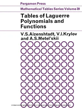 Aizenshtadt / Krylov / Metel'skii |  Tables of Laguerre Polynomials and Functions | eBook | Sack Fachmedien