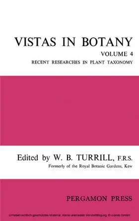 Turrill |  Vistas in Botany | eBook | Sack Fachmedien
