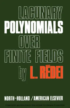 R‚dei |  Lacunary Polynomials Over Finite Fields | eBook | Sack Fachmedien
