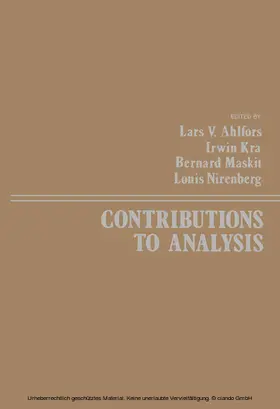 Ahlfors / Kra / Maskit |  Contributions to Analysis | eBook | Sack Fachmedien