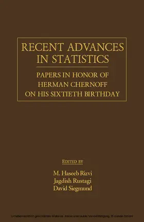 Rizvi / Rustagi / Siegmund |  Recent Advances in Statistics | eBook | Sack Fachmedien