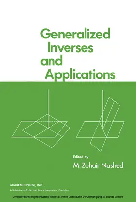 Nashed |  Generalized Inverses and Applications | eBook | Sack Fachmedien