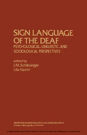 Schlesinger / Namir |  Sign Language of the Deaf | eBook | Sack Fachmedien