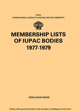 Stuart |  Membership Lists of IUPAC Bodies 1977-1979 | eBook | Sack Fachmedien