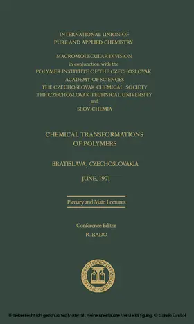 Rado |  Chemical Transformations of Polymers | eBook | Sack Fachmedien