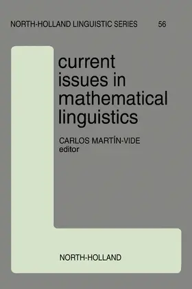 Martín-Vide |  Current Issues in Mathematical Linguistics | eBook | Sack Fachmedien