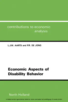 de Jong / Aarts |  Economic Aspects of Disability Behavior | eBook | Sack Fachmedien