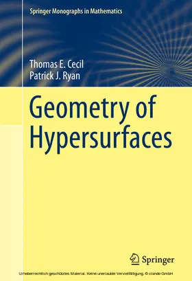 Cecil / Ryan |  Geometry of Hypersurfaces | eBook | Sack Fachmedien