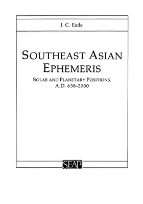 Eade |  Southeast Asian Ephemeris | eBook | Sack Fachmedien