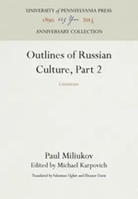 Miliukov / Karpovich |  Outlines of Russian Culture, Part 2 | Buch |  Sack Fachmedien