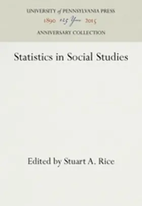 Rice |  Statistics in Social Studies | Buch |  Sack Fachmedien