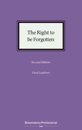 Lambert |  The Right to Be Forgotten | Buch |  Sack Fachmedien