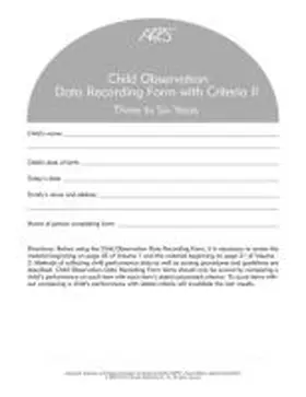 Bricker / Capt / Johnson |  Assessment, Evaluation, and Programming System for Infants and Children (Aeps(r)), Child Observation Data Recording Form II | Buch |  Sack Fachmedien