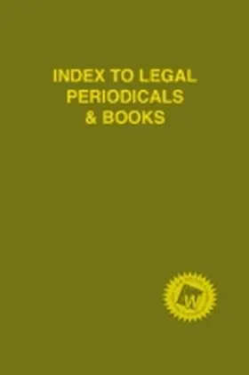 Wilson |  Index to Legal Periodicals & Books | Buch |  Sack Fachmedien