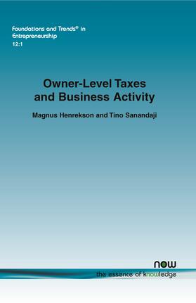 Henrekson / Sanandaji |  Owner-Level Taxes and Business Activity | Buch |  Sack Fachmedien