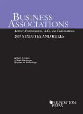 Klein |  Business Associations: Agency, Partnerships, LLCs, and Corporations, 2017 Statutes and Rules | Buch |  Sack Fachmedien