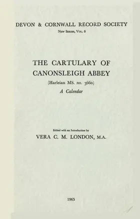 London |  The Cartulary of Canonsleigh Abbey | eBook | Sack Fachmedien