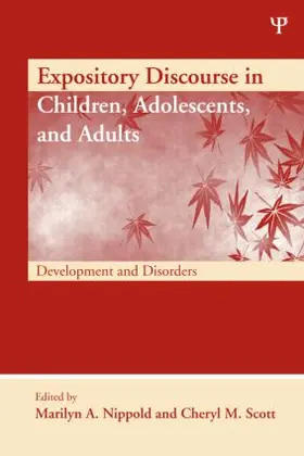 Nippold / Scott |  Expository Discourse in Children, Adolescents, and Adults | Buch |  Sack Fachmedien