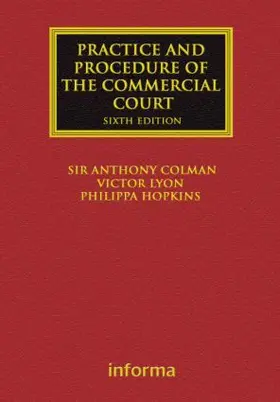 Colman / Lyon / Hopkins |  The Practice and Procedure of the Commercial Court | Buch |  Sack Fachmedien