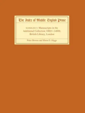 Brown / Higgs |  The Index of Middle English Prose, Handlist V | Buch |  Sack Fachmedien