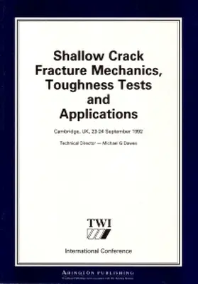 Cho | Shallow Crack Fracture Mechanics Toughness Tests and Applications | Buch | 978-1-85573-122-6 | sack.de