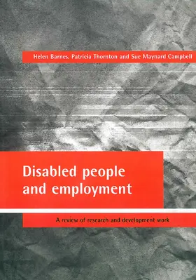 Barnes / Thornton / Campbell |  Disabled people and employment | Buch |  Sack Fachmedien