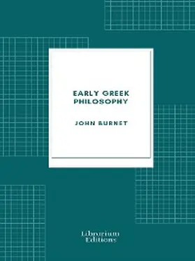 Burnet |  Early Greek philosophy | eBook | Sack Fachmedien