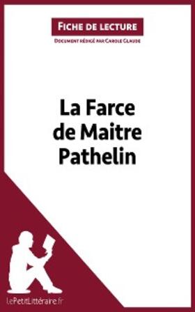 Glaude |  La Farce de maitre Pathelin (Fiche de lecture) | eBook | Sack Fachmedien
