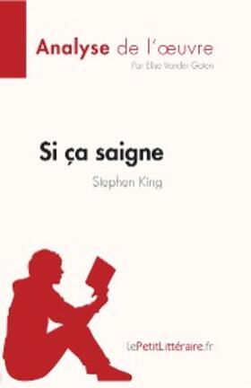 Vander Goten |  Si ça saigne de Stephen King (Analyse de l'oeuvre) | eBook | Sack Fachmedien