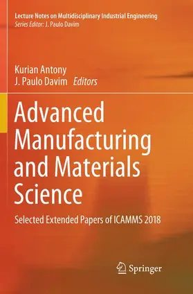Davim / Antony |  Advanced Manufacturing and Materials Science | Buch |  Sack Fachmedien