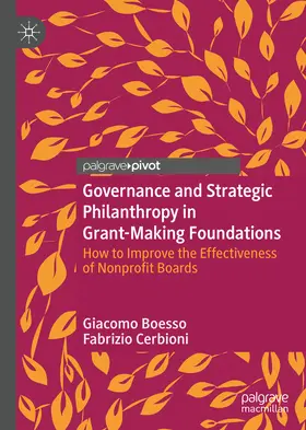 Boesso / Cerbioni |  Governance and Strategic Philanthropy in Grant-Making Foundations | eBook | Sack Fachmedien