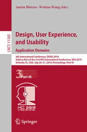 Marcus / Wang | Design, User Experience, and Usability. Application Domains | E-Book | www2.sack.de
