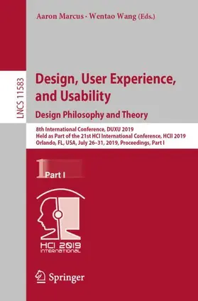 Wang / Marcus | Design, User Experience, and Usability. Design Philosophy and Theory | Buch | 978-3-030-23569-7 | sack.de