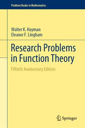 Lingham / Hayman |  Research Problems in Function Theory | Buch |  Sack Fachmedien